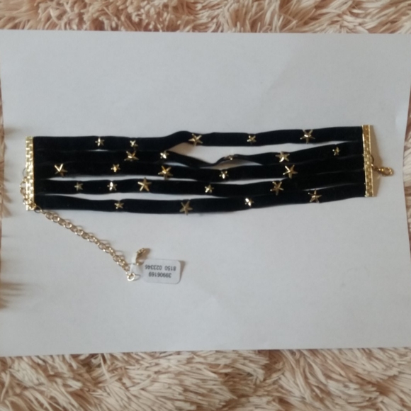 free people black choker with gold stars - Picture 2 of 3